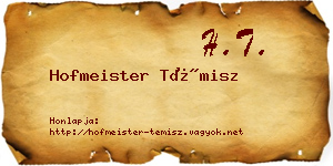 Hofmeister Témisz névjegykártya
